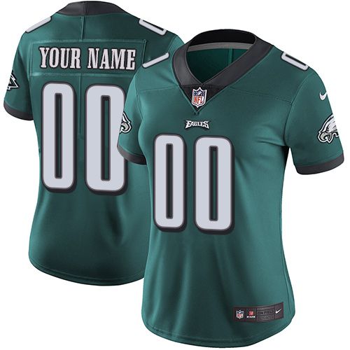2019 NFL Women Nike Philadelphia Eagles Home Midnight Green Customized Vapor jersey->customized nfl jersey->Custom Jersey